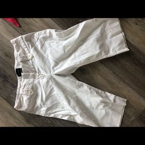 White Capri shorts